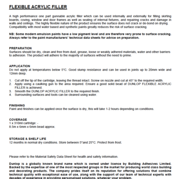 Dunlop – Flexible Acrylic Filler
